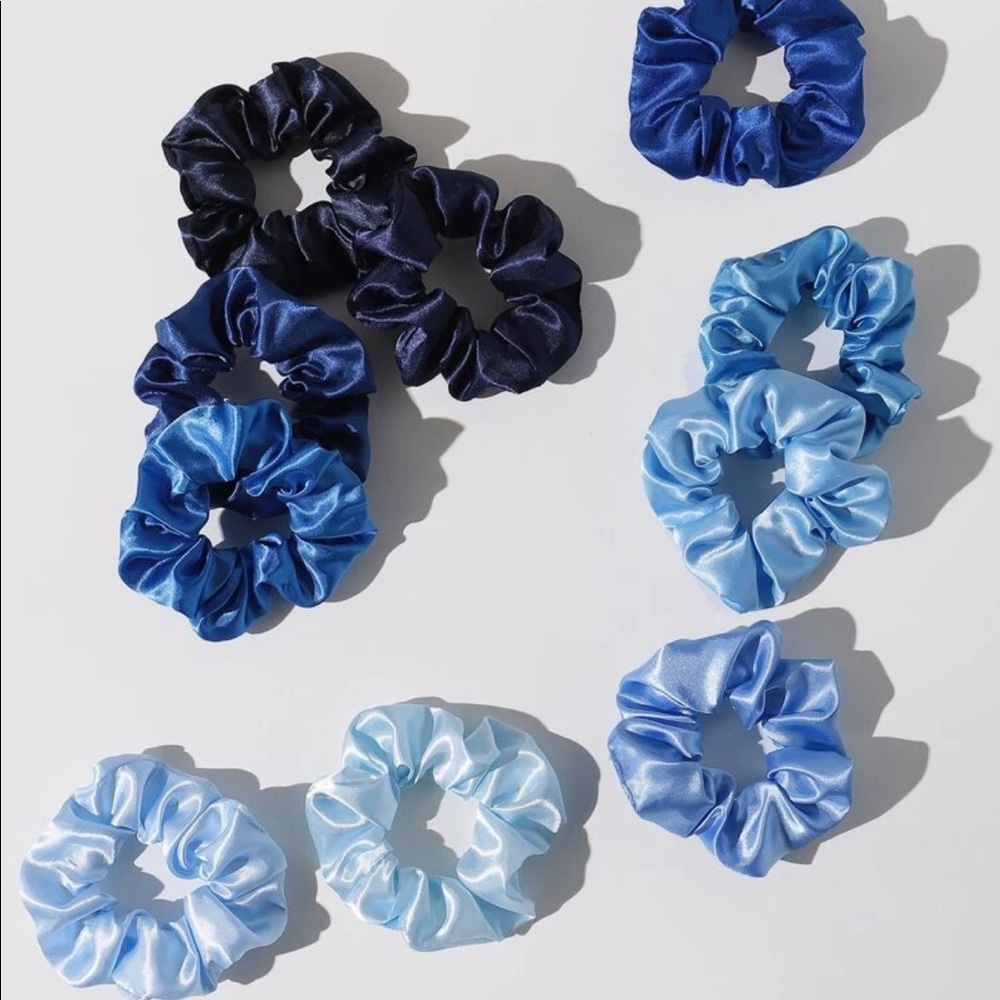 10pcs Blue Scrunchie Set